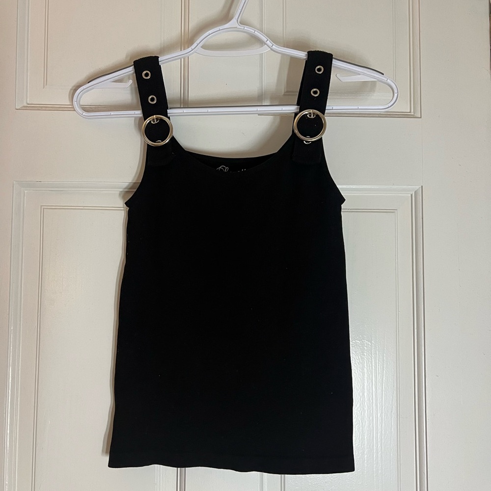 Suzette black ribbed tank, good condition